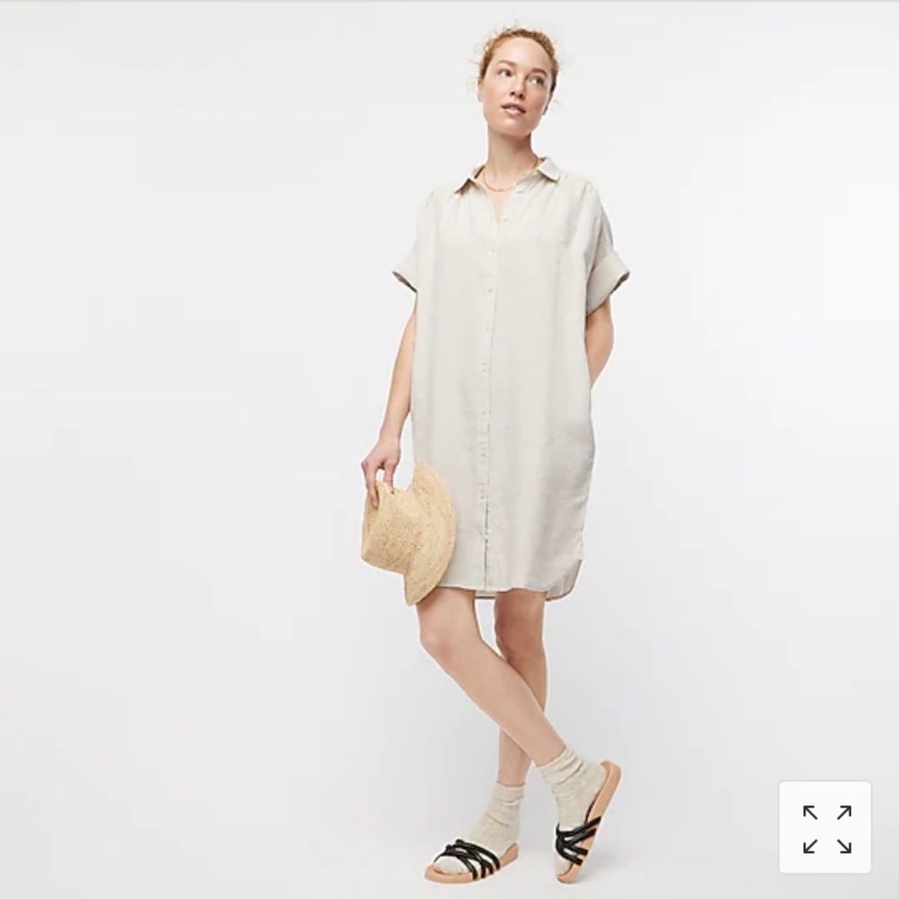 J CREW Relaxed-fit short-sleeve linen shirtdress